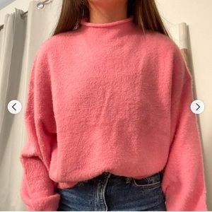 H&M pink mock neck sweater
